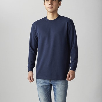 ハニカム長袖Tシャツ(リブ有) ホワイト M フェリック