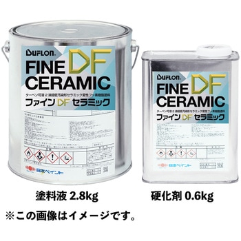 ファインDFセラミック ホワイト 塗料液・硬化剤セット フッ素樹脂外壁用塗料 ニッぺ(日本ペイント)