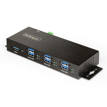 USBハブ/マネージドUSB/USB 3.2 Gen 1 Type-A(5Gbps)/産業用 メタル筐体/ESDレベル4保護機能/DINレール 壁面設置対応/高耐久 工業用 業務用 USB 3.0 3.1拡張ハブ StarTech.com