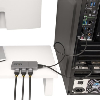 MSTハブ/DisplayPort 1.4接続/トリプルモニター/4K60Hz HDMI/HDR HDCP2.2/Windowsのみ/3画面 拡張 複製/ノートパソコン PC用 マルチディスプレイ 変換アダプター StarTech.com