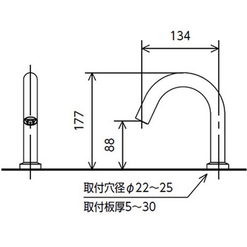 センサー水栓 AC100V仕様 マットグレー ロング KVK