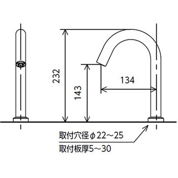 センサー水栓 AC100V仕様 マットグレー ロング KVK