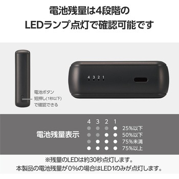 モバイルバッテリー 10000mAh 大容量 軽量 小型 15W 入出力(USB Type-C×1) 充電器 エレコム