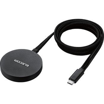 ワイヤレス充電器 Qi認証 Qi2対応 15W/7.5W/5W マグネット式 卓上 ケーブル一体 平型メッシュケーブル 1m エレコム
