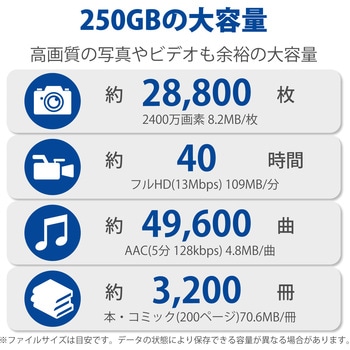 SSD 外付け 250GB USB3.2 Gen2 読出最大1000MB/秒 スライド式 ノック式 高速 耐衝撃 超小型 軽量 エレコム