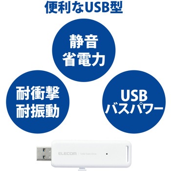 SSD 外付け 500GB USB3.2 Gen2 読出最大1000MB/秒 スライド式 ノック式 高速 耐衝撃 超小型 軽量 エレコム