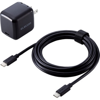 Type-C充電器 PD 45W PPS対応 USB-C×1ポート ノートパソコン向け TypeCケーブル付属 2m 折りたたみプラグ エレコム