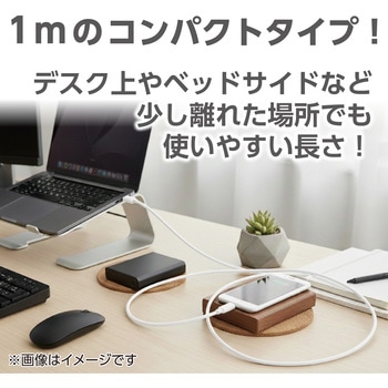 ライトニングケーブル1mストレートタイプ ホワイト MAKER