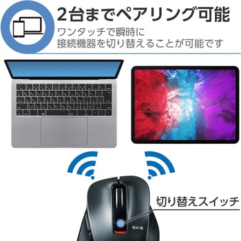 ワイヤレスマウス 無線 Bluetooth 5ボタン ブルーLED 静音 握りやすい 手になじむ 進む・戻るボタン EX-G エレコム