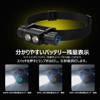 2WAY 充電式ライトヘッドライト ハンドライト GOODGOODS(グッド・グッズ)