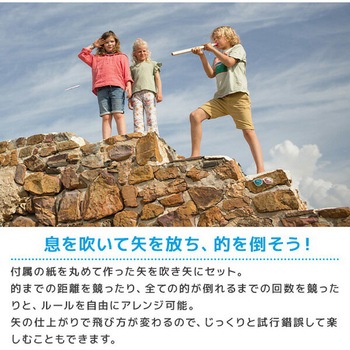 BS吹き矢 木のおもちゃ (6歳から) 紙矢 的あて ダッドウェイ