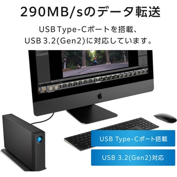 LaCie(ラシー) 外付け HDD 24TB d2 Professional USB3.2 USB Type-C×1 熱放散型アルミ製ケース LaCie(ラシー)