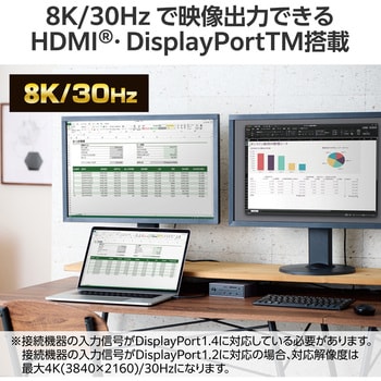 DST-W07 ドッキングステーション ハブ 14-in-1 Thunderbolt 4 対応 据え置き型 【 対応OS Windows Mac  iPad 】 エレコム シルバー色 - 【通販モノタロウ】