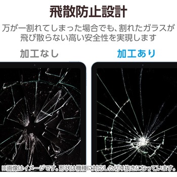11インチ iPad Pro (M4) ガラスフィルム 高透明 光反射軽減 ブルーライトカット ガイドフレーム付 エレコム
