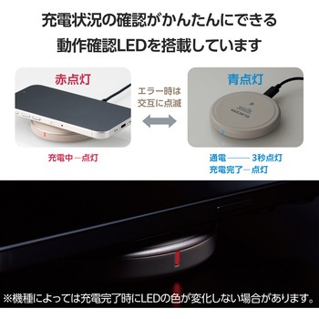 ワイヤレス充電器 Qi1.3 認証品 12W/10W/7.5W/5W 卓上 急速充電 置くだけ充電 エレコム