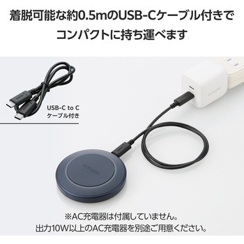 ワイヤレス充電器 Qi1.3 認証品 12W/10W/7.5W/5W 卓上 急速充電 置くだけ充電 エレコム