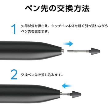 タッチペン スタイラスペン 交換用ペン先 【Surface用 P-TPMPP02BK】 3個入り エレコム
