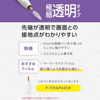 アップルペンシル 交換用ペン先 【第2/第1世代/USB-C専用】 替え芯 3種類アソート (抵抗/極細/透明タイプ) エレコム