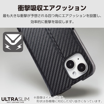 AQUOS wish4 SH-52E ケース レザー カバー 手帳型 マグネット フラップ 衝撃吸収 超軽量 薄型 UltraSlim エレコム