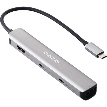 USB TypeC ドッキングステーション ハブ 6-in-1 PD 85W出力 急速充電 USB-C×2 USB-A×2 HDMI×1 RJ45×1 エレコム