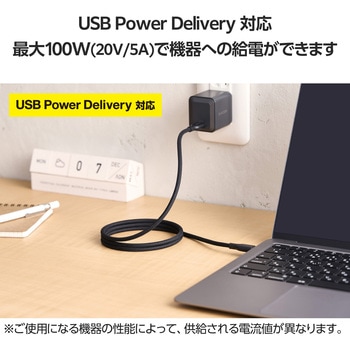 USB-C ケーブル (TypeC to C) PD 100W 断線しにくい ナイロンメッシュ マグネット内蔵 データ転送 エレコム