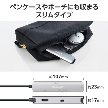 USB Type C ドッキングステーション ハブ 4-in-1 PD 92W出力 【Windows 11 10 macOS iPadOS 等対応】 エレコム