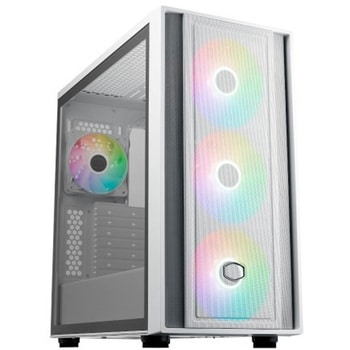 MasterBox 600 White/ミドルタワーケース/ホワイト/背面コネクターマザーボード対応/140mmARGBファン3基搭載/メッシュフロントパネル COOLER MASTER