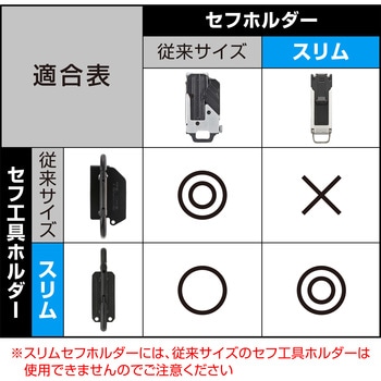 セフ工具ホルダースチール スリムカラビナ大 折りたたみ タジマツール(TJMデザイン)