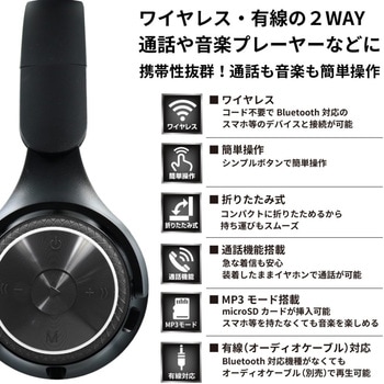 Bluetoothワイヤレスヘッドホン 平野商会