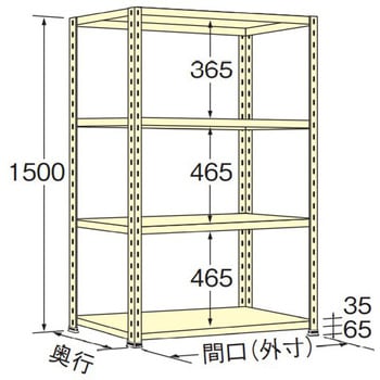 軽量棚 100kg 高さ1500mm 浅香工業