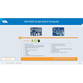 AI向け組込みボード VAB-5000 VIA Technologies