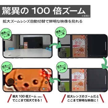 <2 レンズ搭載 100 倍ズーム>パンチルト360度動体追跡 WIFI カメラ ブロードウォッチ