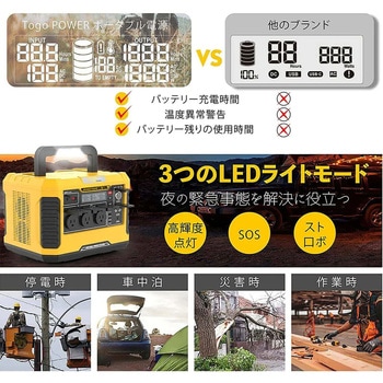 TogoPower ADVANCE1550 ポータブル電源 防災安全協会推奨 TogoPower