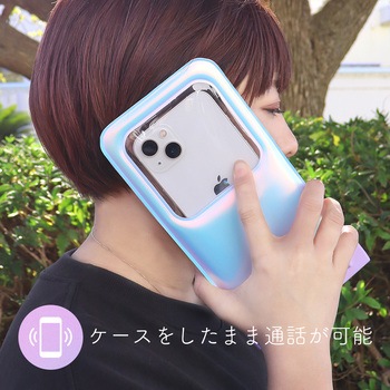 ケースにいれたまま写真撮影や通話ができる 水に浮く防水ケース ペールアイリス(MOT-WPCUKU-PU) MOTTERU