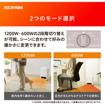 人感センサー付きセラミックファンヒーター - アイリスオーヤマ