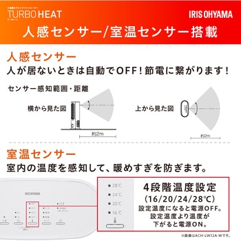 速暖!大風量セラミックファンヒーター 人感&室温センサー付 - アイリスオーヤマ