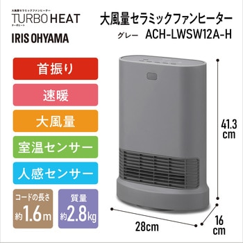 速暖!大風量セラミックファンヒーター 首振り 人感&室温センサー付 アイリスオーヤマ