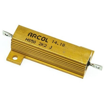 Arcol シャーシ取り付け抵抗器，50W，2.2kΩ，±5% Arcol