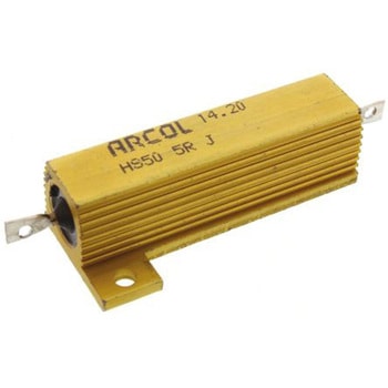 Arcol シャーシ取り付け抵抗器，50W，5Ω，±5% Arcol