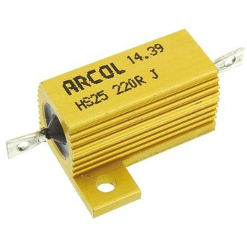 Arcol シャーシ取り付け抵抗器，25W，220Ω，±5% Arcol