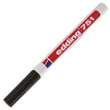 油性マーカー Edding 黒 1 → 2mm EDDING