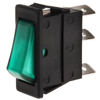 Arcolectric (Bulgin) Ltd ロッカースイッチ SPST イルミネーション：あり カットアウト幅：11mm C5503ALNAK ARCOLECTRIC