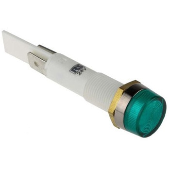 Arcolectric (Bulgin) Ltd パイロットランプ， 24V， 緑， 実装ホールサイズ:10mm， C027700FAH ARCOLECTRIC