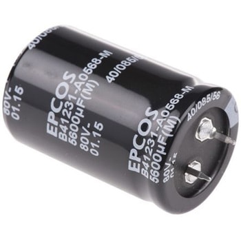 EPCOS コンデンサ 5600μF， ，80V dc， B41231A0568M000 EPCOS