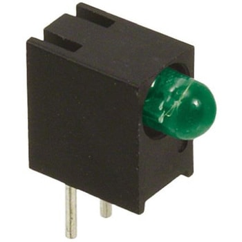 ダイアライト 基板用LED表示灯 緑 直角 60 ° スルーホール実装 DIALIGHT