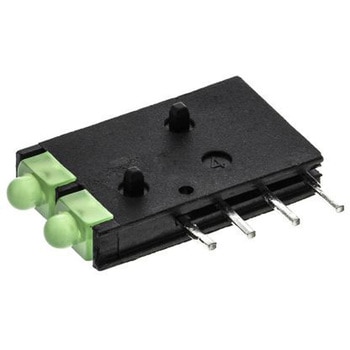 ダイアライト 基板用LED表示灯 緑 直角 38 ° 2色 スルーホール実装 DIALIGHT