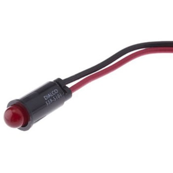 Dialight パイロットランプ， 2.1V， 赤， 実装ホールサイズ:6.4mm， 559-5101-007F DIALIGHT