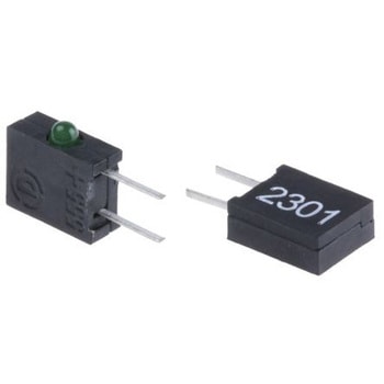 ダイアライト 基板用LED表示灯 緑 直角 40 ° スルーホール実装 DIALIGHT