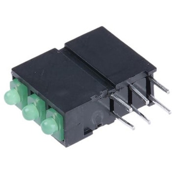ダイアライト 基板用LED表示灯 緑 直角 38 ° 3色 スルーホール実装 DIALIGHT
