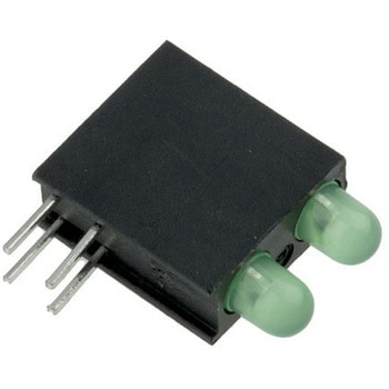 ダイアライト 基板用LED表示灯 緑 直角 60 ° 2色 スルーホール実装 DIALIGHT